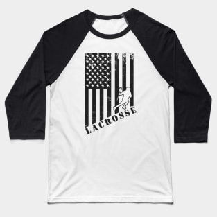 Lacrosse Usa American Flag Baseball T-Shirt